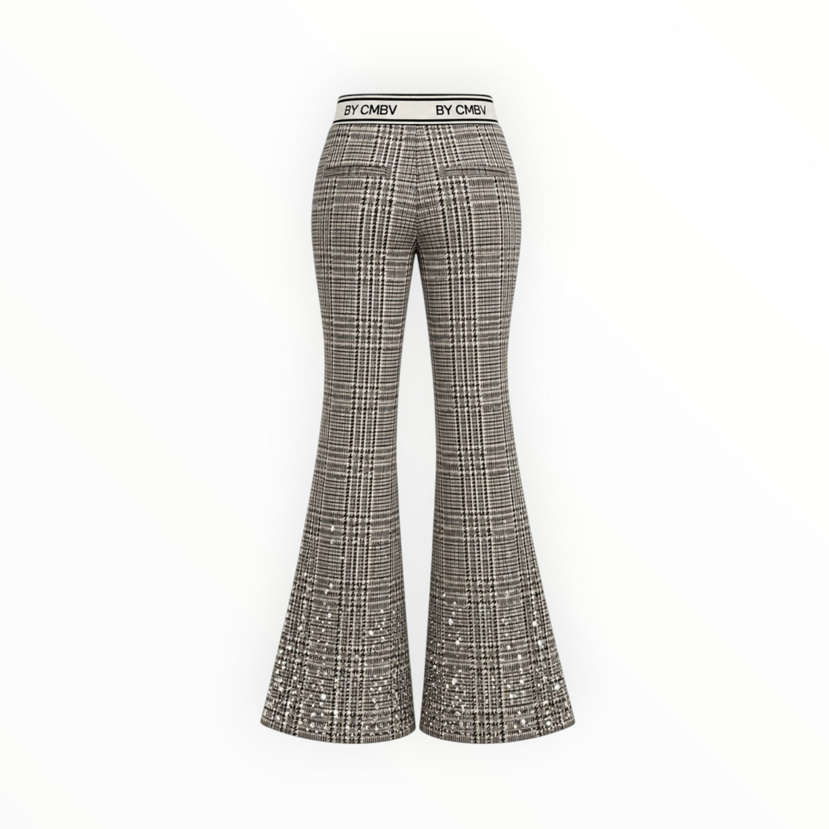 Houndstooth Rhinestone Flare Pants size 4