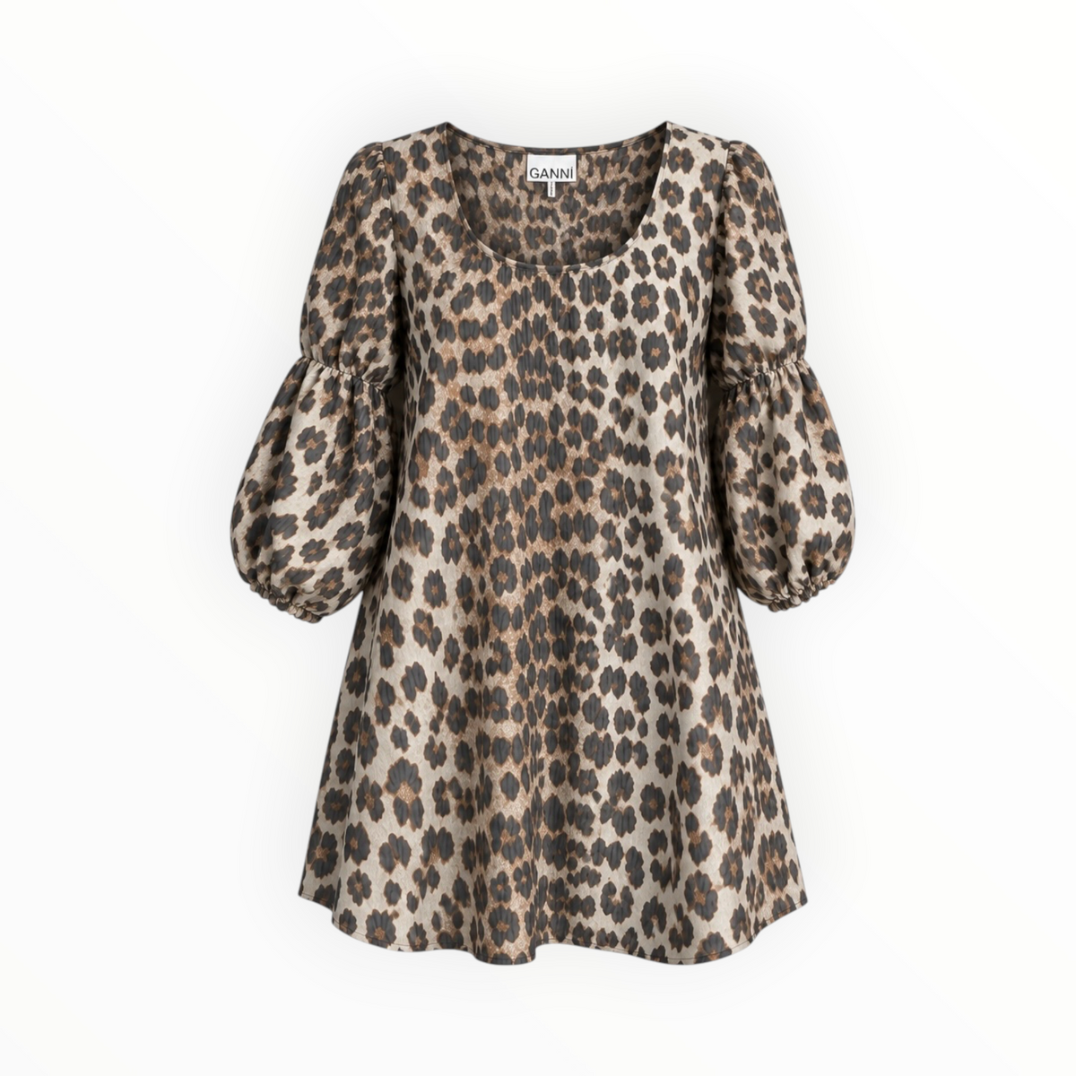 Leopard Print Puff Sleeve Dress size 36