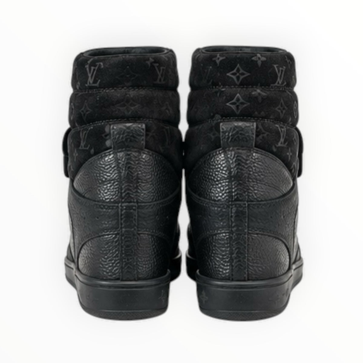 Monogram Suede Wedge High-Top Sneakers size 36.5