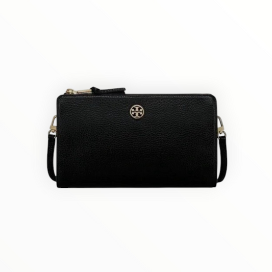 Pebbled Leather Crossbody Wallet Bag