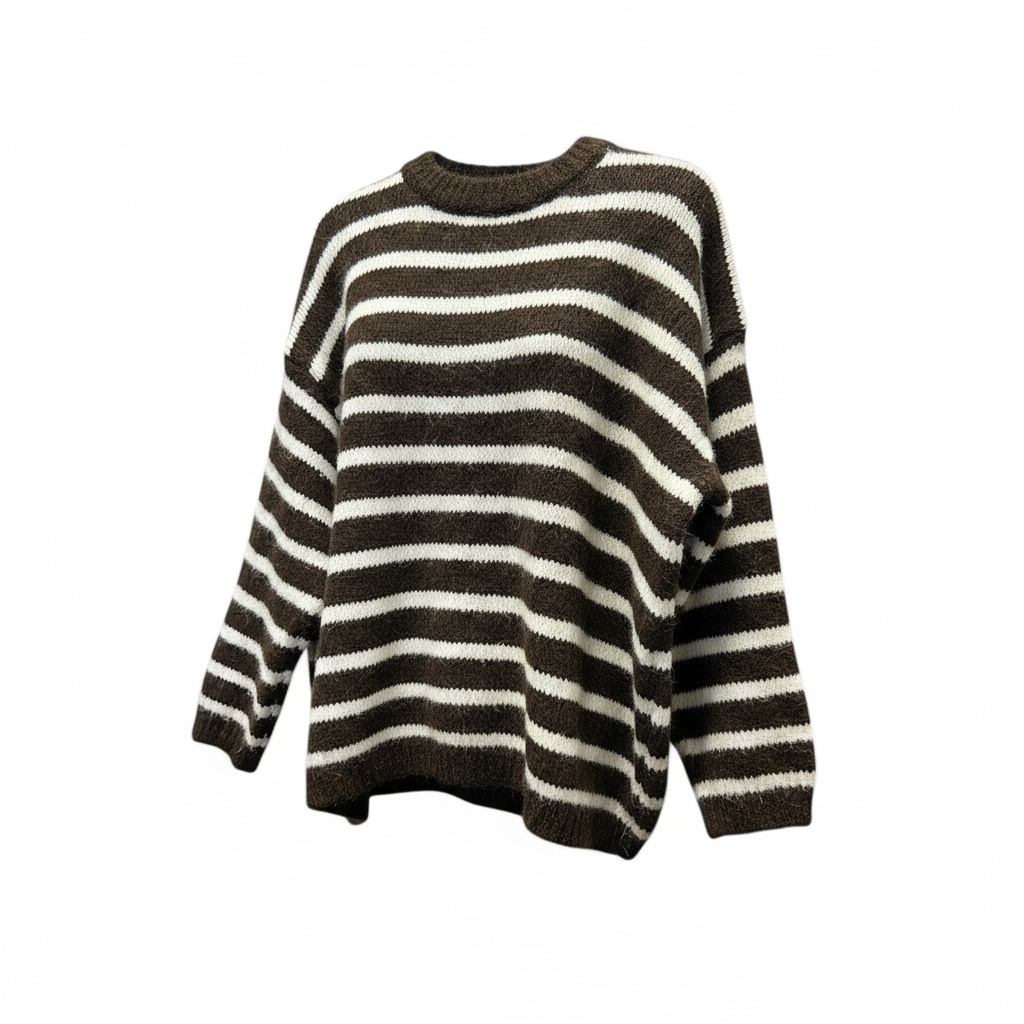 Striped crewneck sweater one size fits most