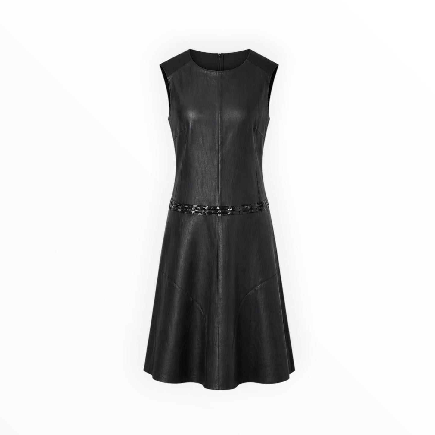 Faux Leather Fit & Flare Midi Dress size 1