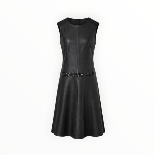 Faux Leather Fit & Flare Midi Dress size 1