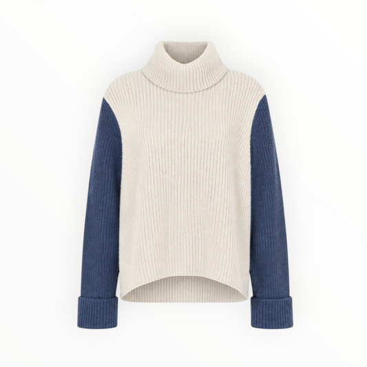 Colourblock Cowl Neck Sweater size M