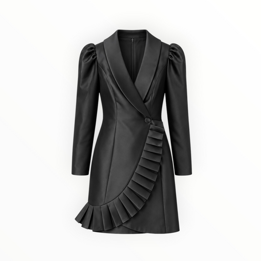Asymmetrical Ruffle Wrap-Style Dress size S