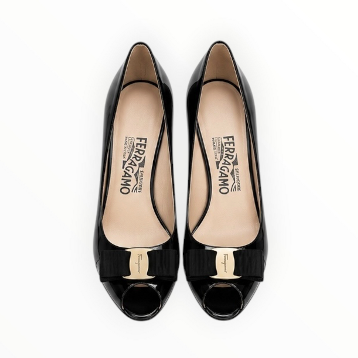 Patent Peep-Toe Bow Pumps size 7.5