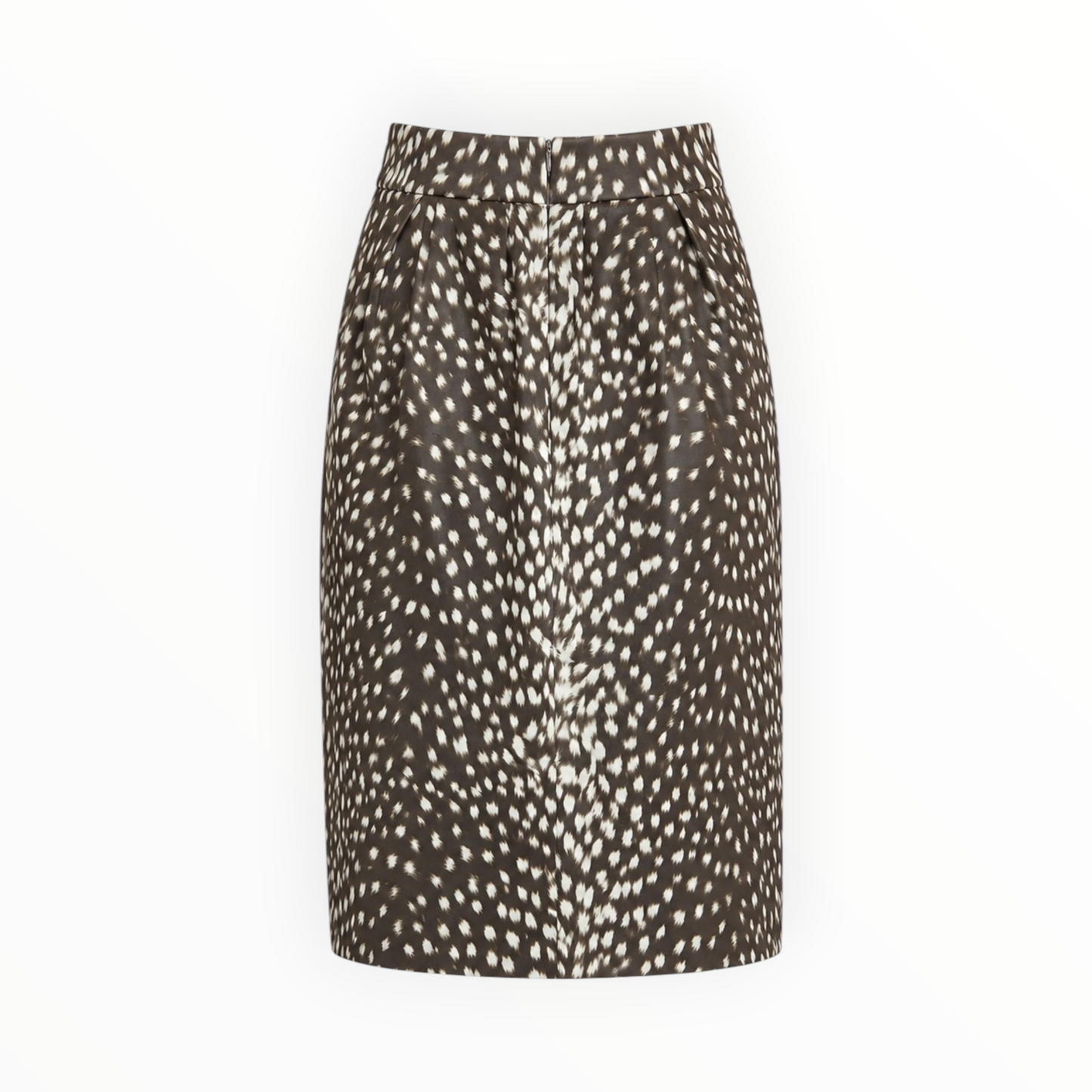Fawn Print Mesh Top & Faux Leather Skirt Set size 48