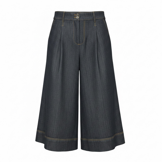 Wide-Leg Denim Culottes size S