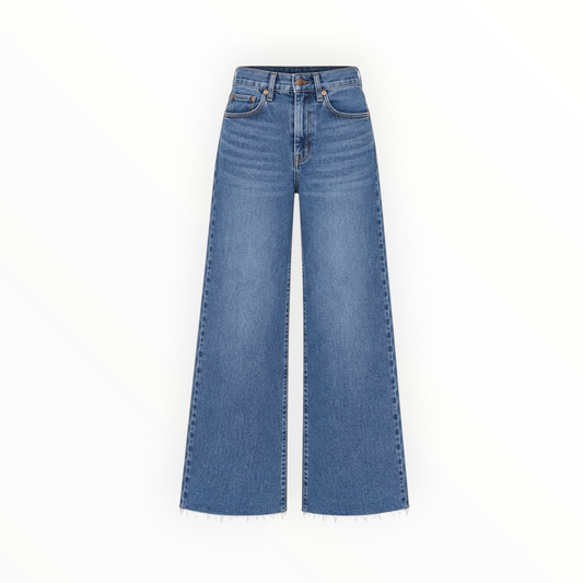 Wide-Leg Raw-Hem Jeans size 25 NEW WITH TAGS