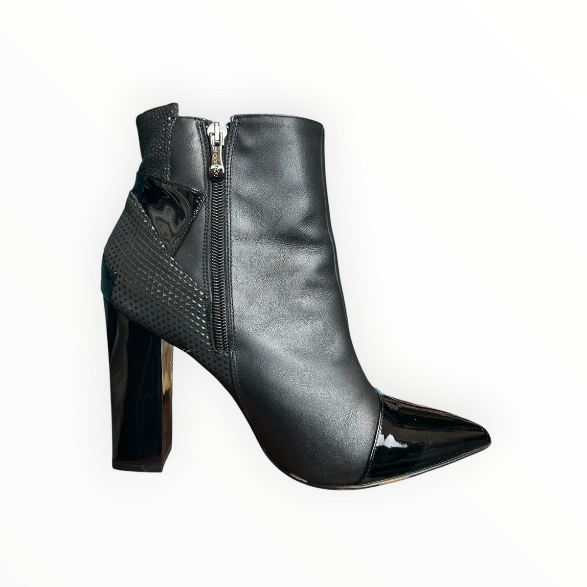 Patent Toe Pointed Block Heel Ankle Boots size 39