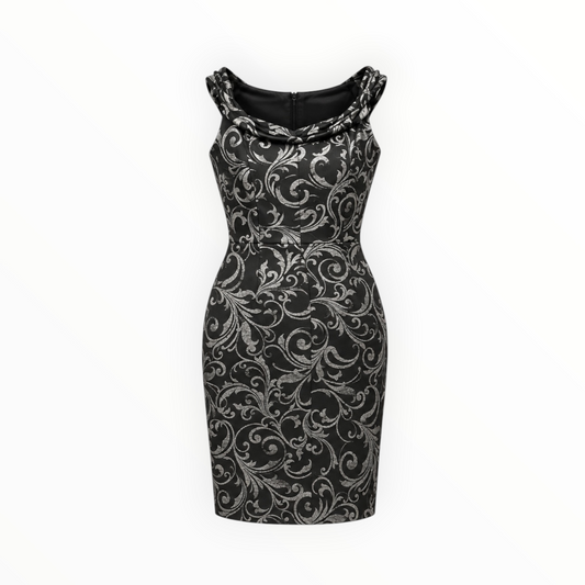 Baroque Print Sleeveless Dress size 8 NEW WITH TAGS