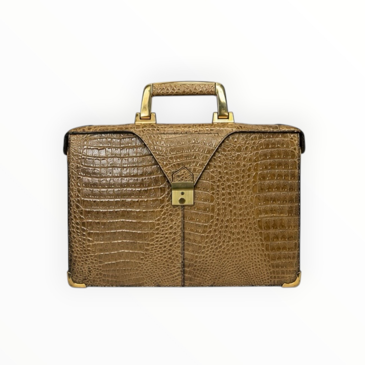 Vintage Croc-Embossed Briefcase