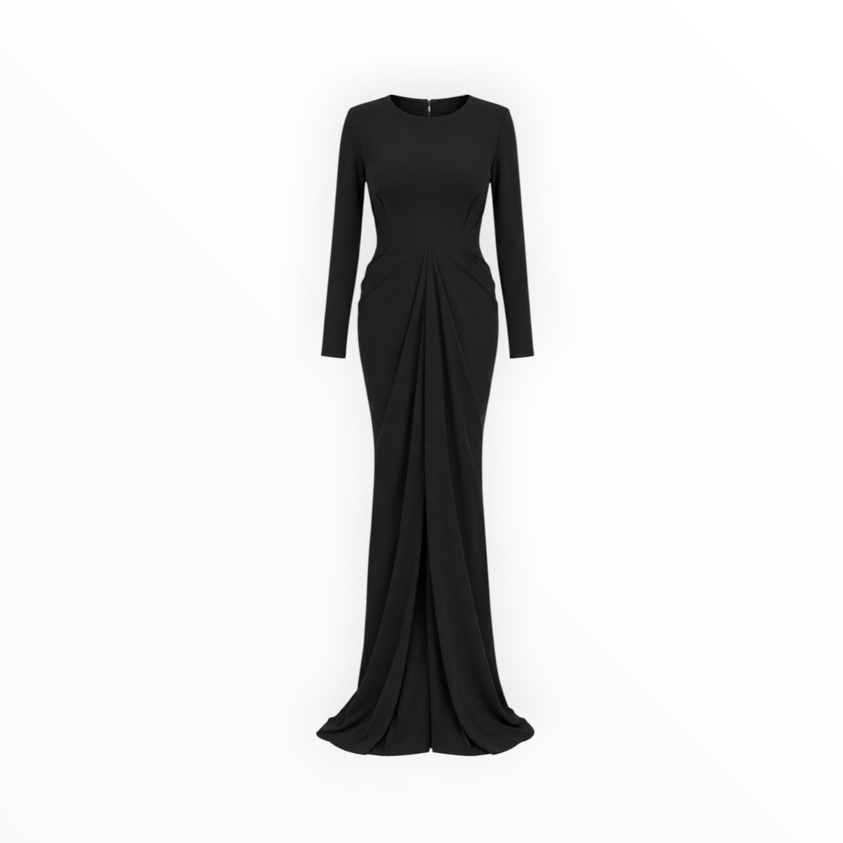 Long-Sleeve Draped Gown size 40