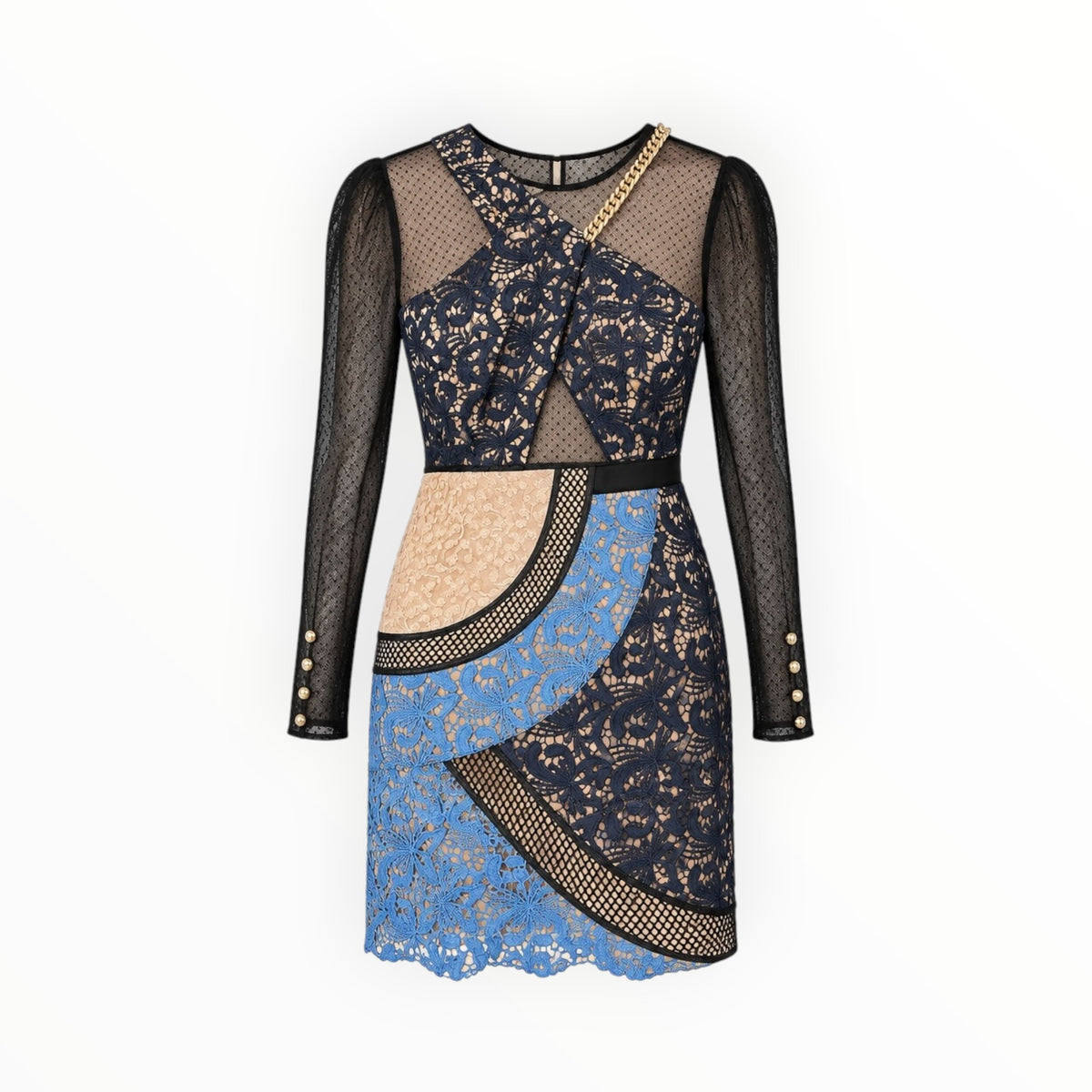 Floral Lace Patchwork Mini Dress size 6