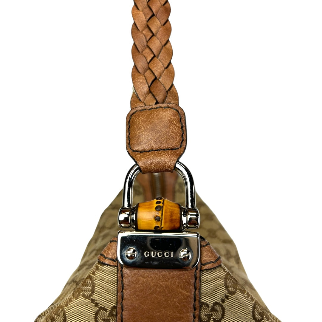 GG Canvas Bamboo Bar Hobo