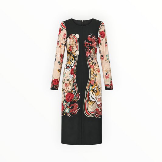 Print Long-Sleeve Dress size XS