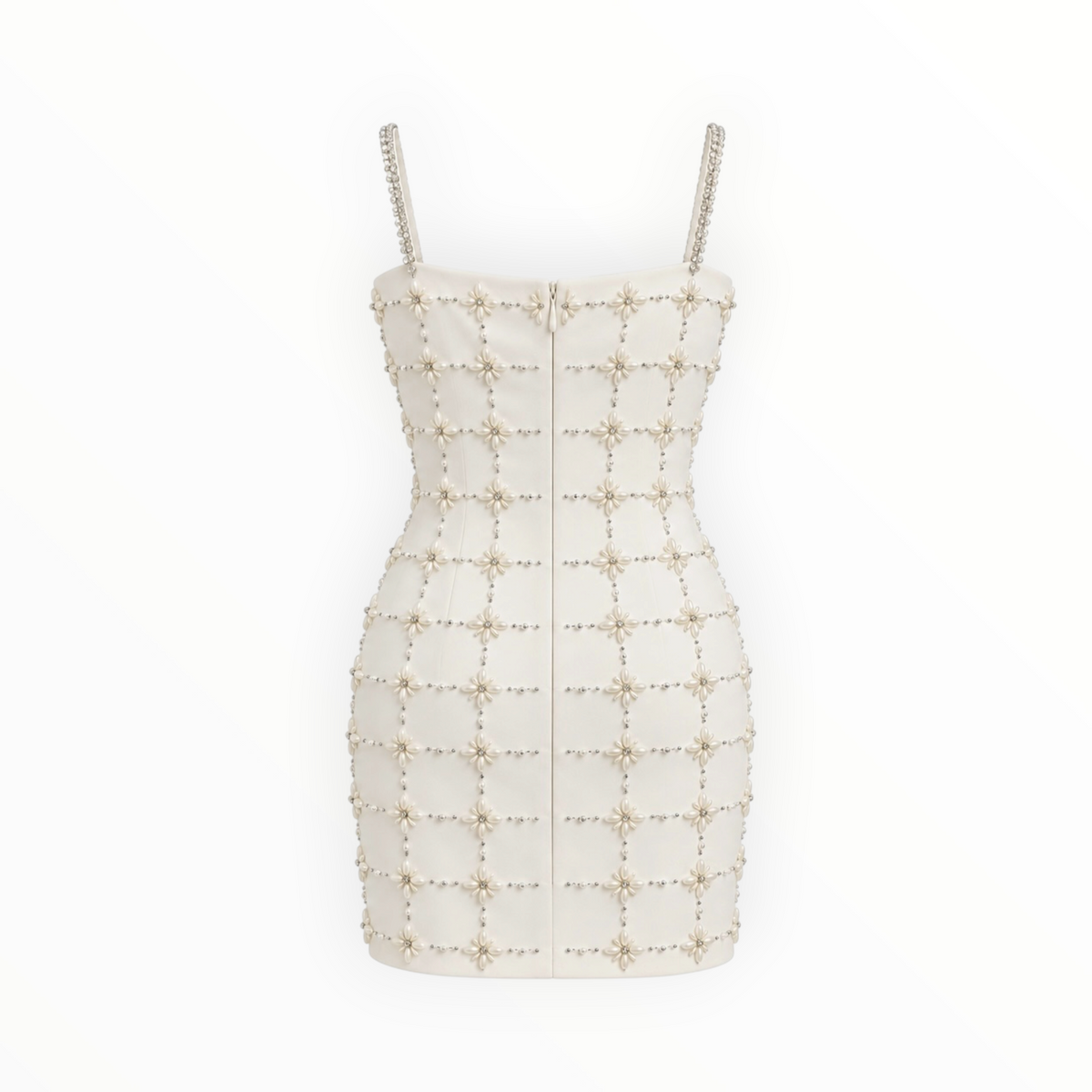 Pearl & Floral Beaded Mini Dress size 16