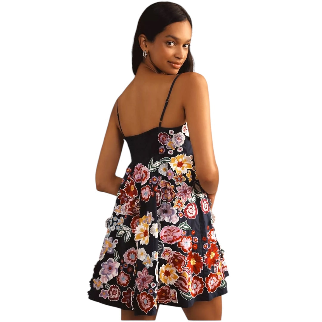 3D Floral Mini Dress Size Small