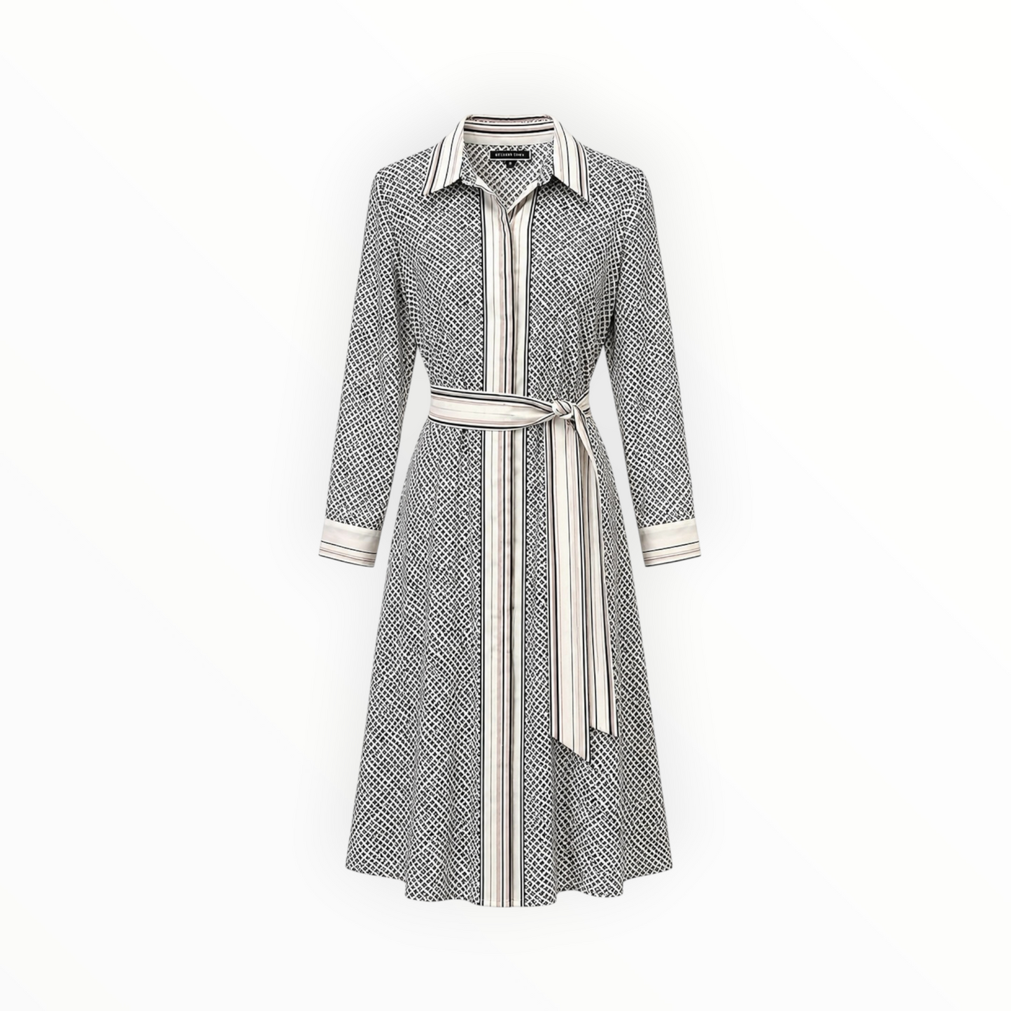 Geometric Belted Shirt Dress size 8