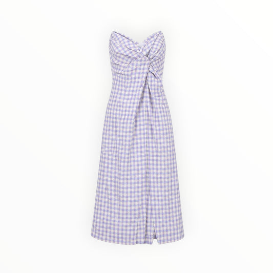 Gingham Strapless Midi Dress size XS