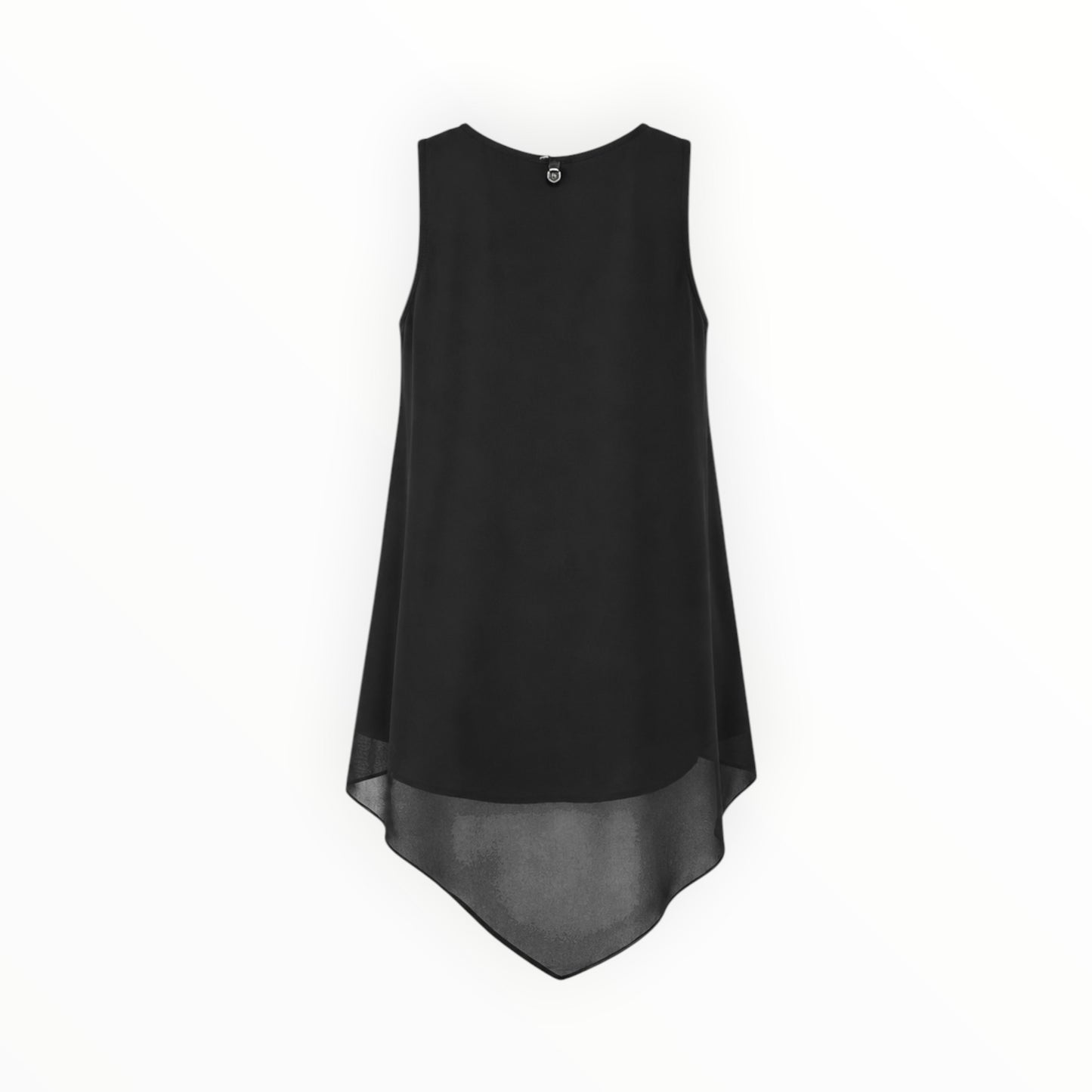 Sheer Layered Leather Tank Top size M