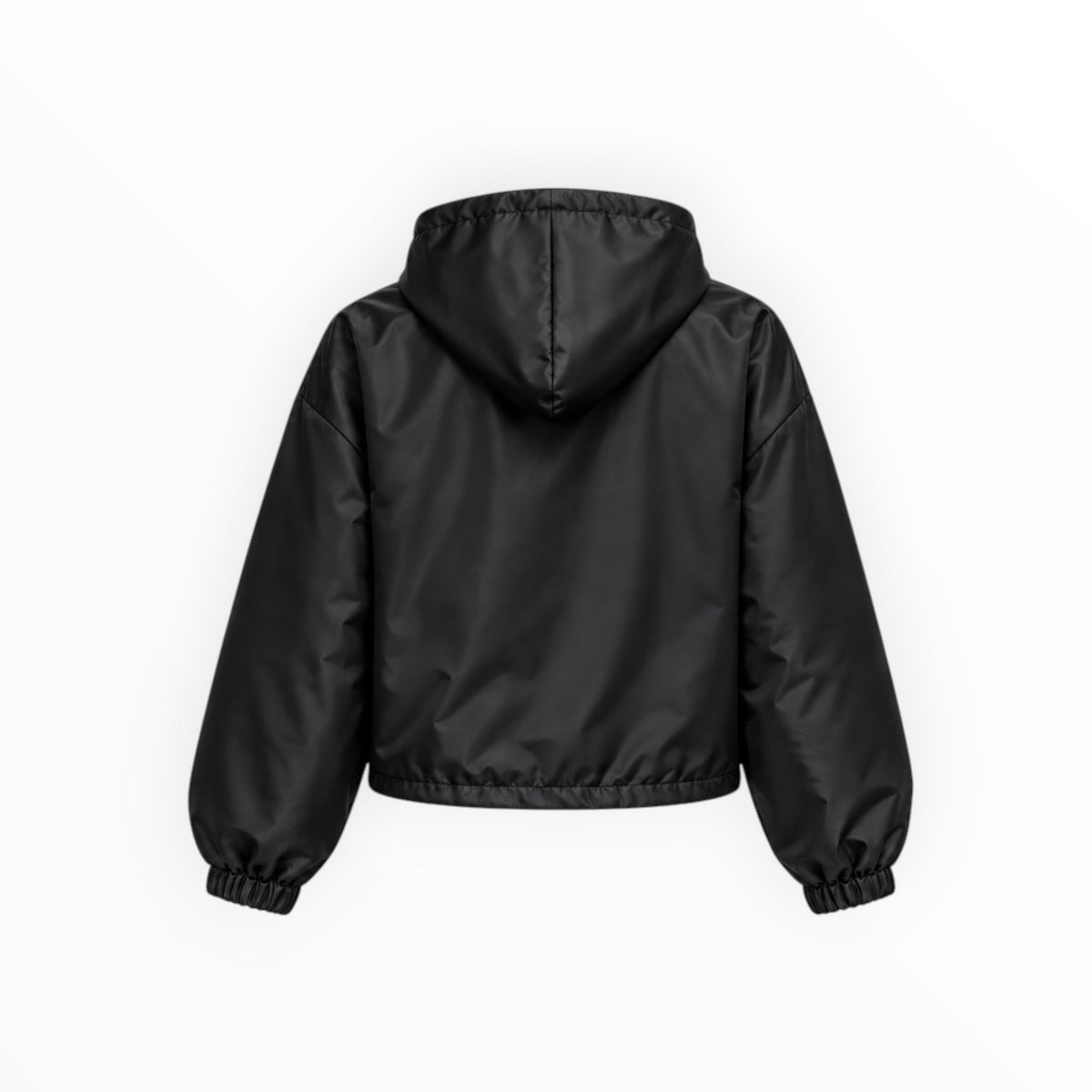 Cropped Hooded Zip-Up Windbreaker Jacket size XL