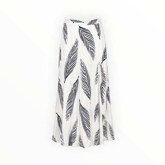 Palm Print Side Slit Maxi Skirt size L NEW WITH TAGS