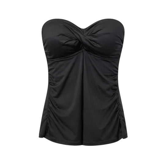 Strapless Ruched Swimsuit Tankini Top size M NEW WITH TAGS