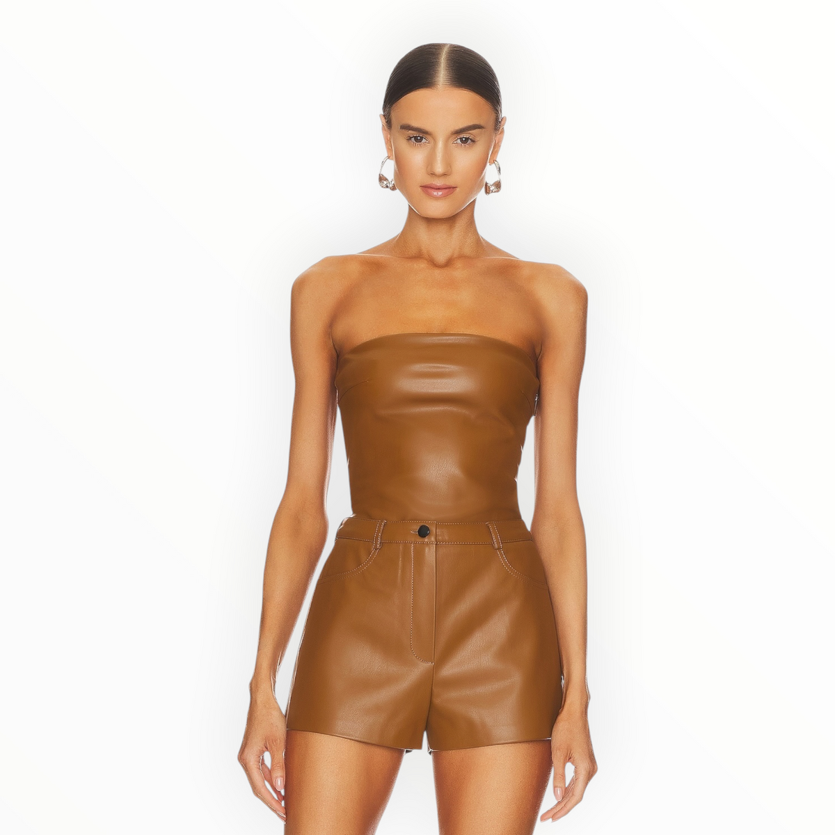Faux Leather Bandeau Top size S