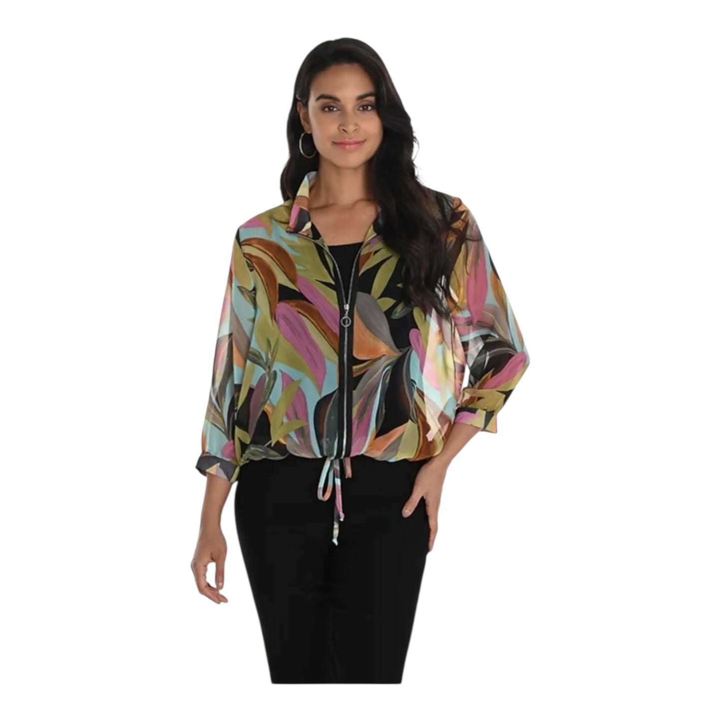 Zip up drawstring jacket Size 16