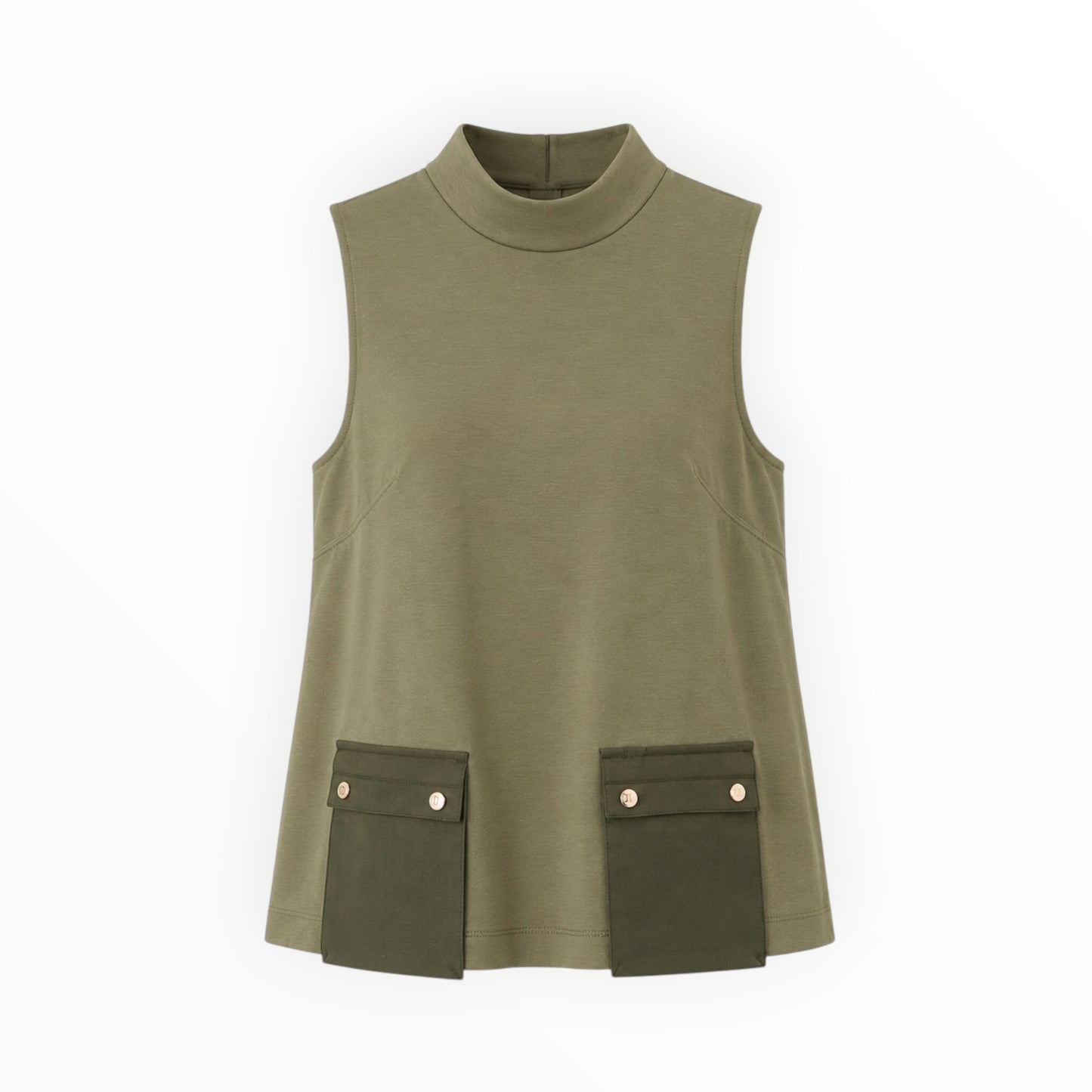Utility Pocket Mock Neck Sleeveless Top size S