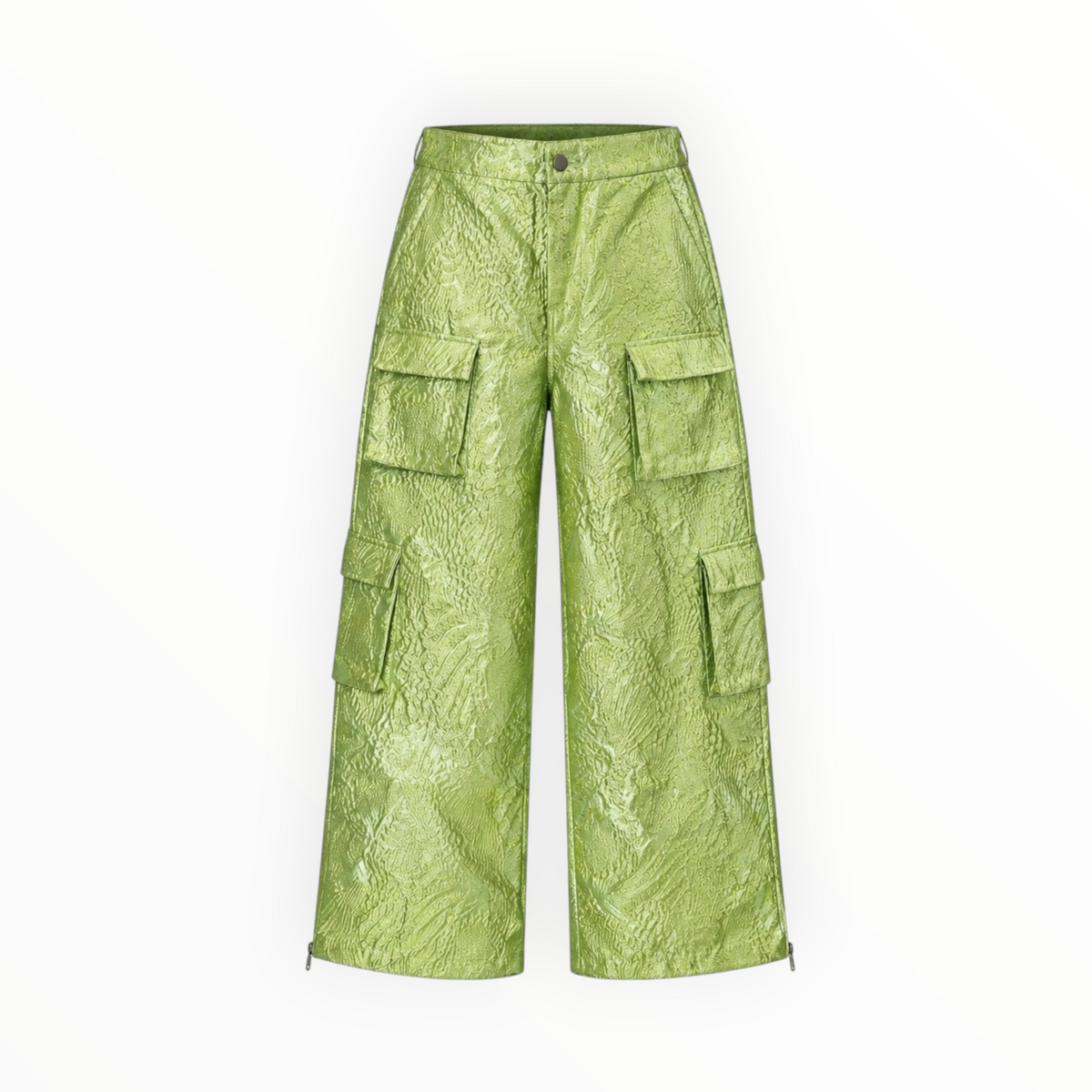 Metallic Jacquard Cargo Pants size XL