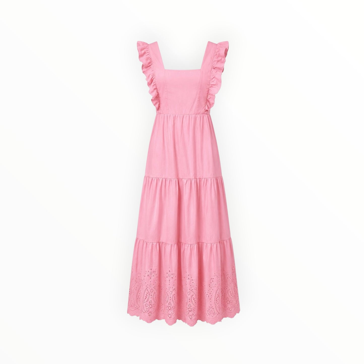Eyelet Hem Tiered Maxi Dress size XS