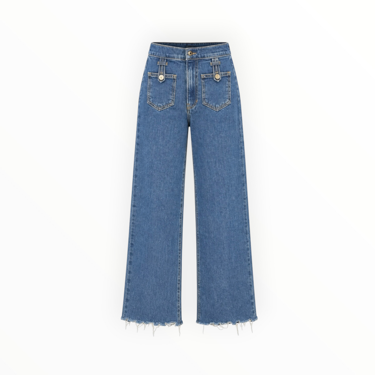 Wide Leg Raw Hem Jeans size 27