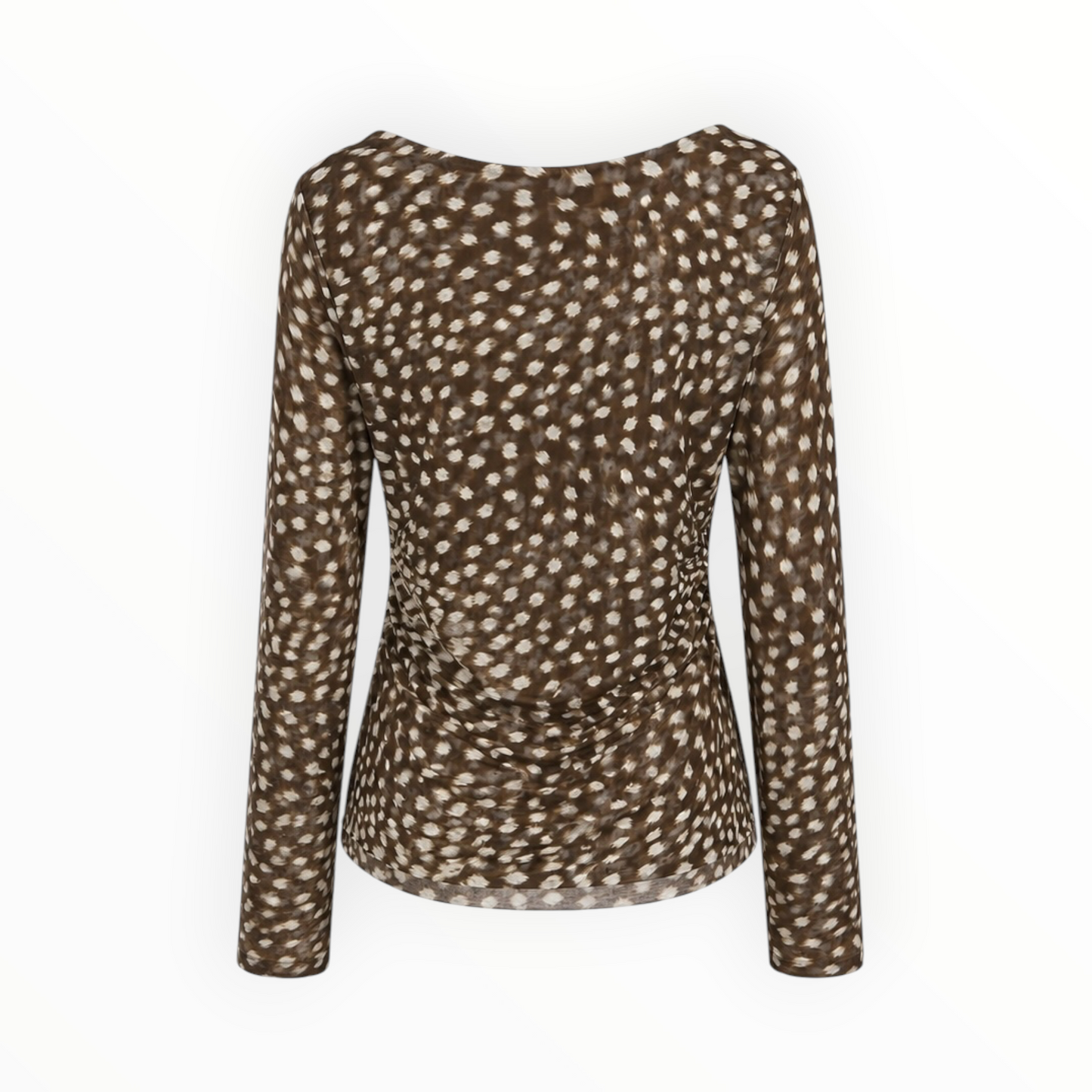 Fawn Print Mesh Top & Faux Leather Skirt Set size 48