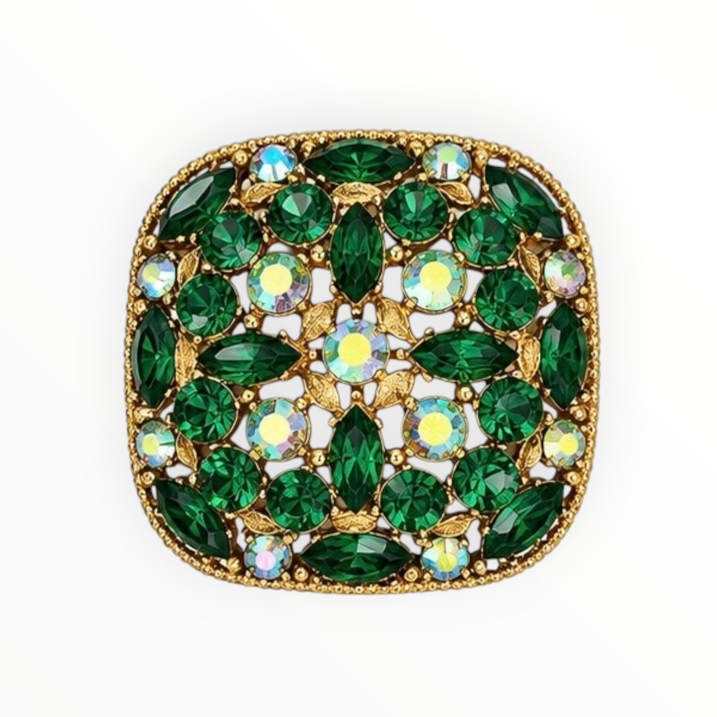 Emerald Rhinestone Brooch/Pendant