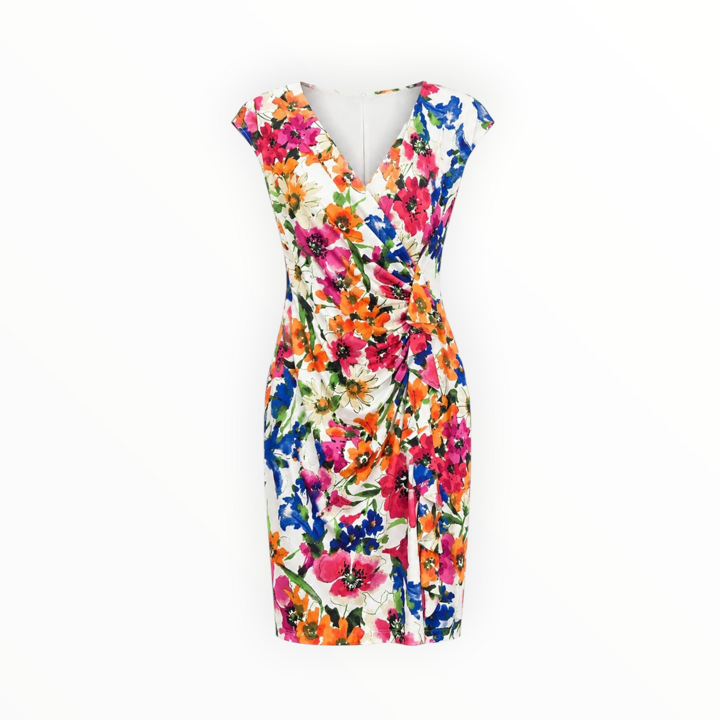 Floral Ruched Wrap Dress size 16
