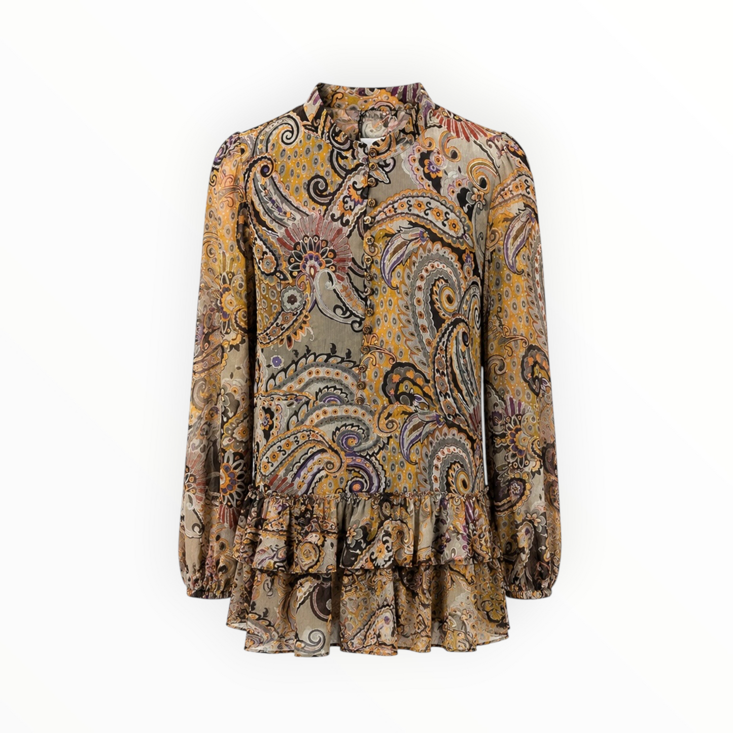 Paisley Ruffle Hem Dress size L NEW WITH TAGS