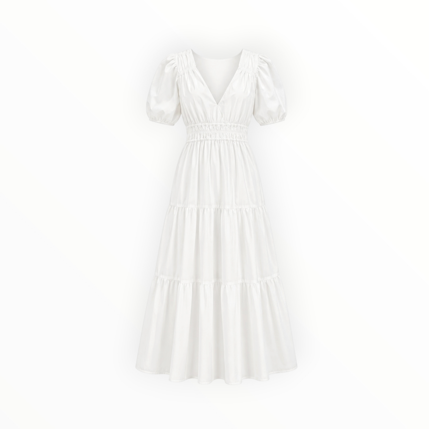 Puff Sleeve Smocked Tiered Dress size S