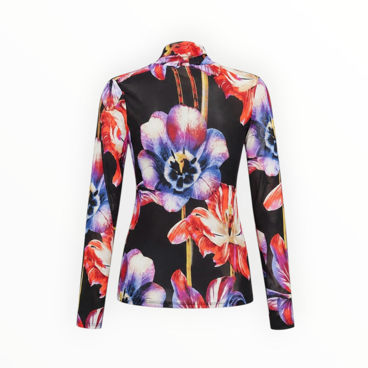 Floral Print Mock Neck Top size S