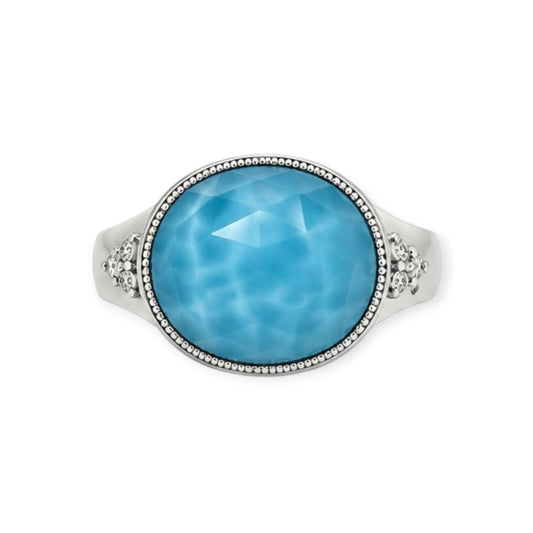 Oval Sterling Silver Ring size 6.5