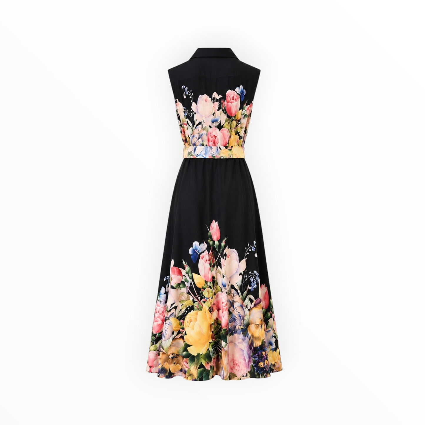 Floral Belted Maxi Dress size L