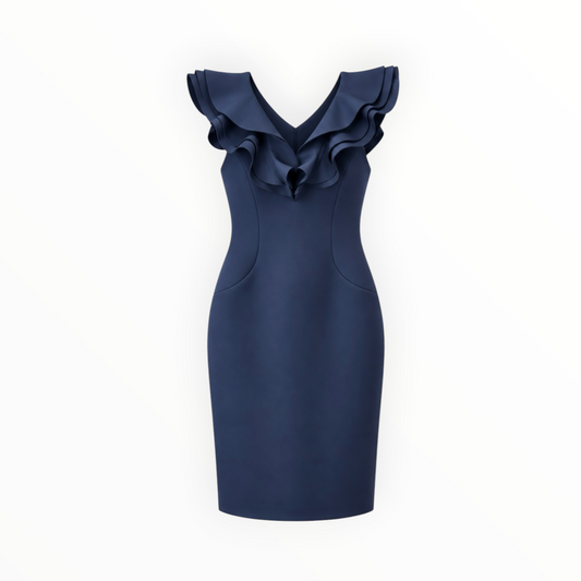 Ruffle Neoprene Sheath Dress size 4