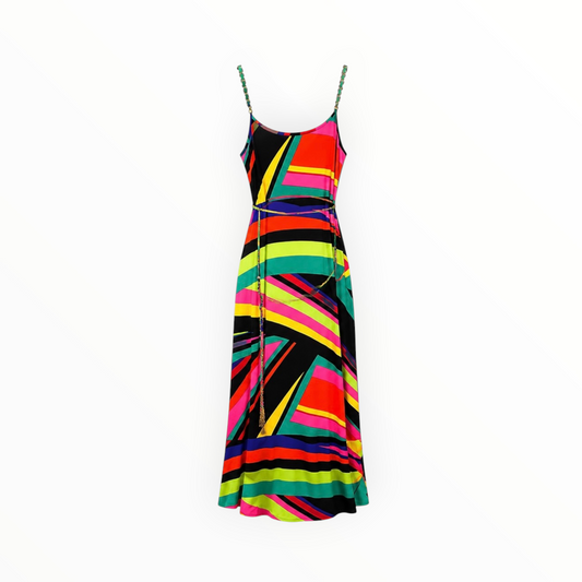 Chain Strap Abstract Maxi Dress size 8