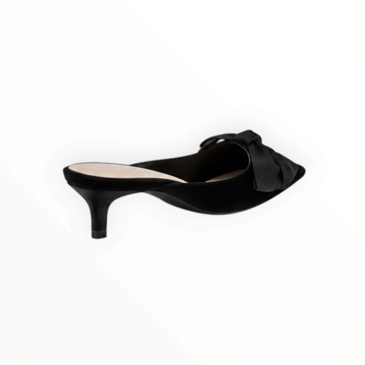 Velvet Bow Pointed-Toe Kitten Heel Mules size 38 NWT