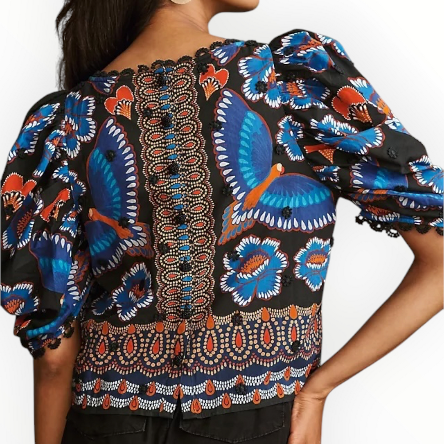 Ainika Sparkle Short-Sleeve Blouse size S