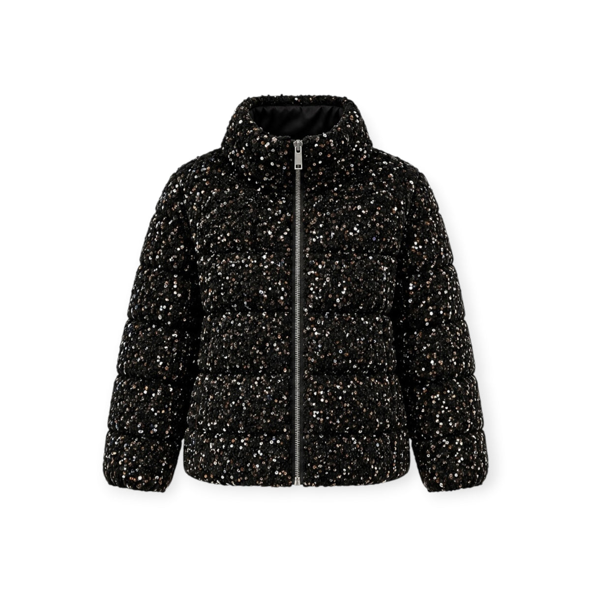 Donna Karan Sequin Quilted Puffer Jacket size XL