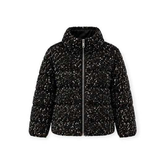Donna Karan Sequin Quilted Puffer Jacket size XL