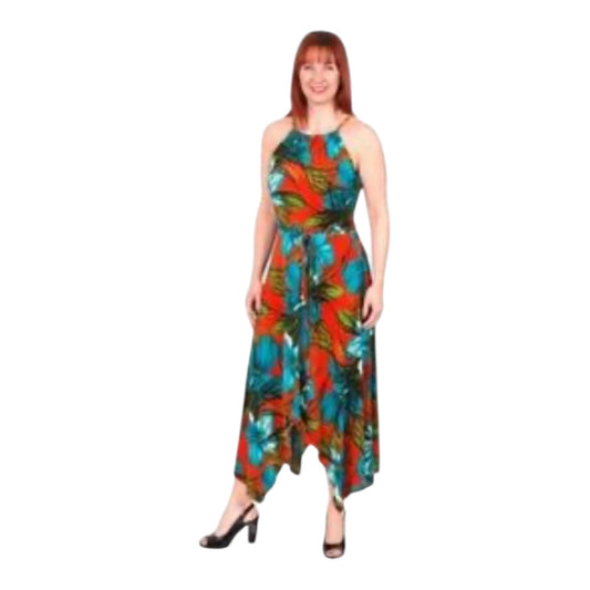 Tropical Print Dress Size Size 8