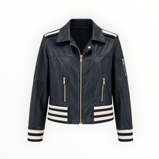 Asymmetrical Gold-Tone Zip-Up Jacket size M